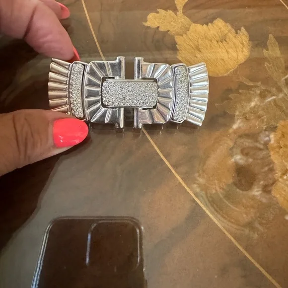 Judith Leiber crystal Swarovski metalic bow pin brooch. New - Picture 13 of 16